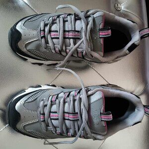 Woman's Grey, pink and black Skecher D'lites size 6